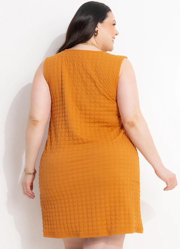 Marguerite - Vestido Caramelo em Malha com Textura 2