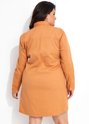 Marguerite - Vestido Chemise Caramelo em Sarja - MARGUERITE