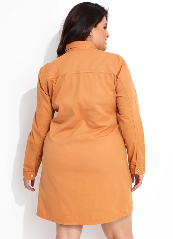 Marguerite - Vestido Chemise Caramelo em Sarja 2