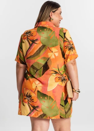 Secret Glam - Vestido Chemise Curto Laranja - SECRET GLAM