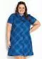 Marguerite - Vestido Chemise Xadrez Azul Plus Size - variação: Xadrez Azul