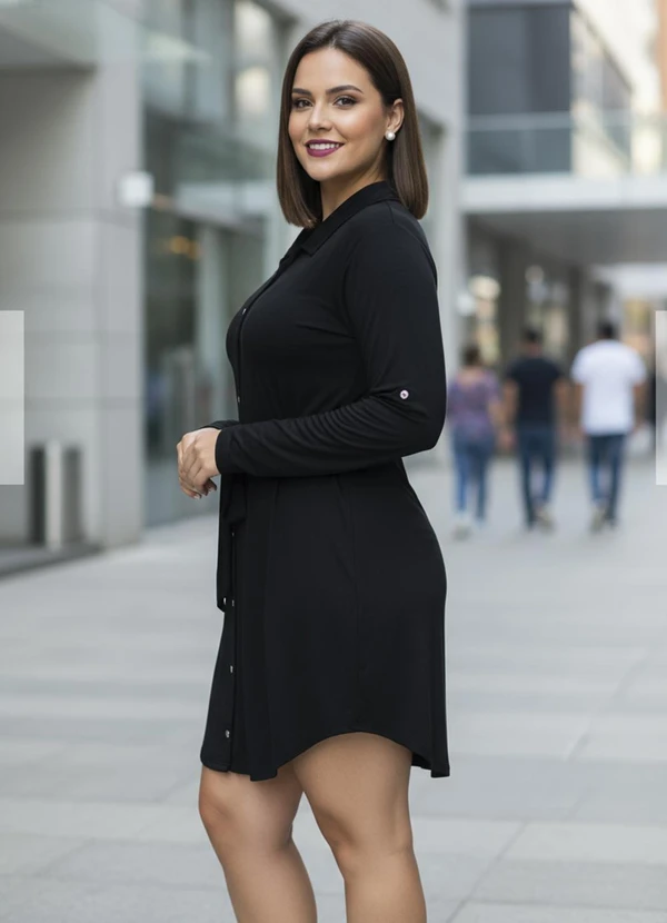 Quintess - Vestido Chemisier Curto Preto 3