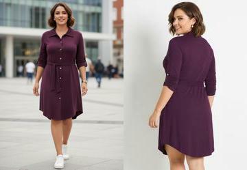 Vestido Chemisier Curto Vinho