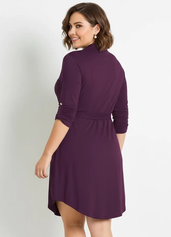 Quintess - Vestido Chemisier Curto Vinho 5