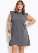 Vestido Cinza em Malha Cotton
