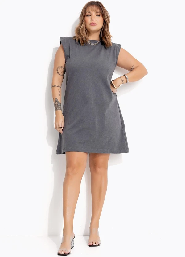 Marguerite - Vestido Cinza em Malha Cotton 6