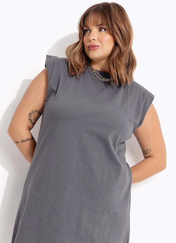 Marguerite - Vestido Cinza em Malha Cotton 8