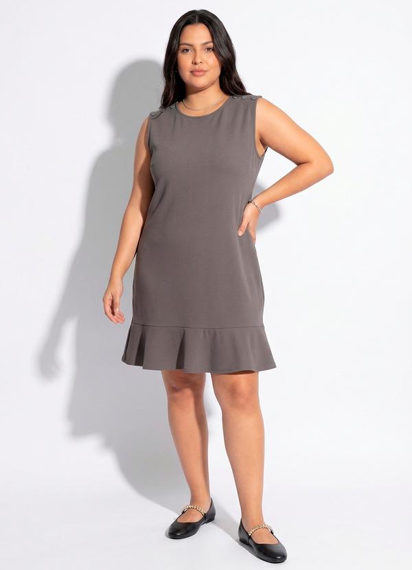 Vestido (Cinza) em Malha Crepe Encorpada