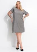 Vestido Cinza em Malha Lurex