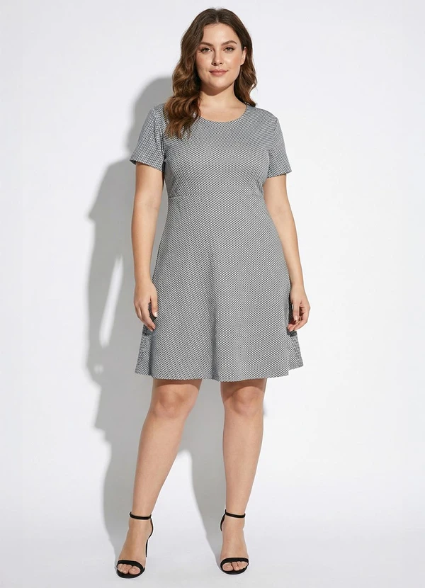 Marguerite - Vestido Cinza Malha Colméia 3