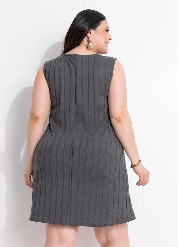 Marguerite - Vestido Cinza Malha Tricô