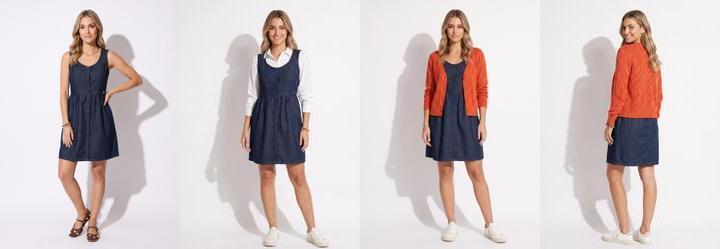 Vestido Cl�ssico Jeans Escuro com Bot�es