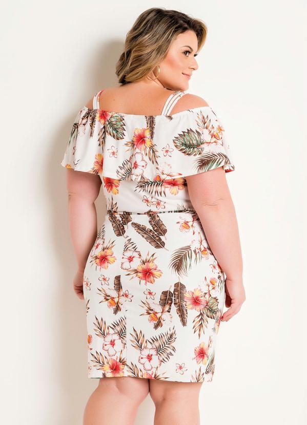 Marguerite - Vestido com Alças e Babado Floral Plus Size 2