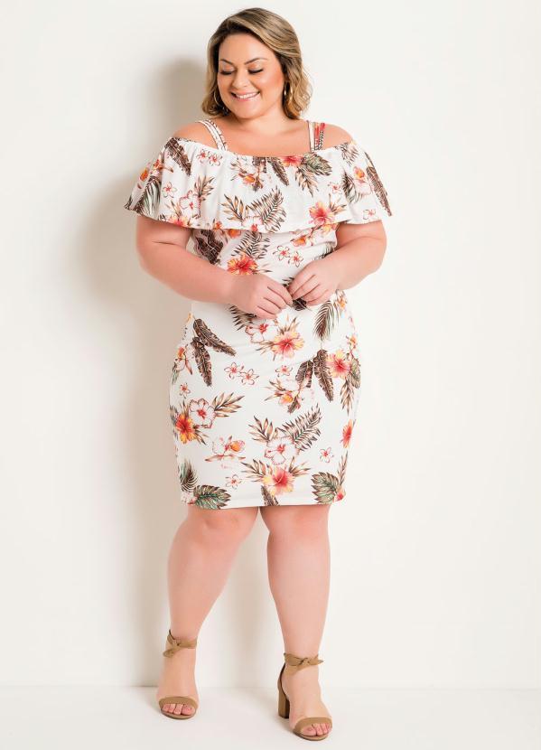 Marguerite - Vestido com Alças e Babado Floral Plus Size 3