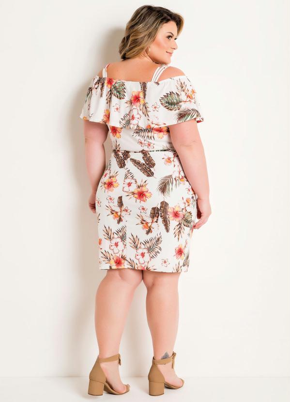 Marguerite - Vestido com Alças e Babado Floral Plus Size 4