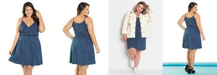 Vestido com Alas Transpassado Plus Size Po