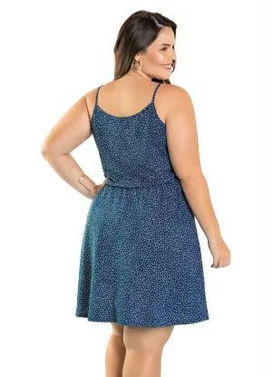 Marguerite - Vestido com Alças Transpassado Plus Size Poá - MARGUERITE