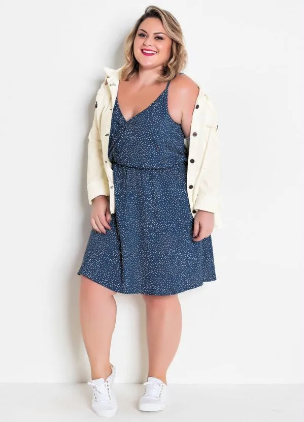 Marguerite - Vestido com Alças Transpassado Plus Size Poá 4