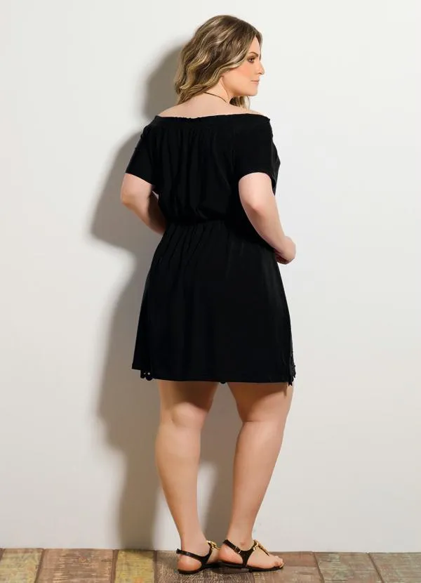 Quintess - Vestido com Detalhe Vazado Preto 3