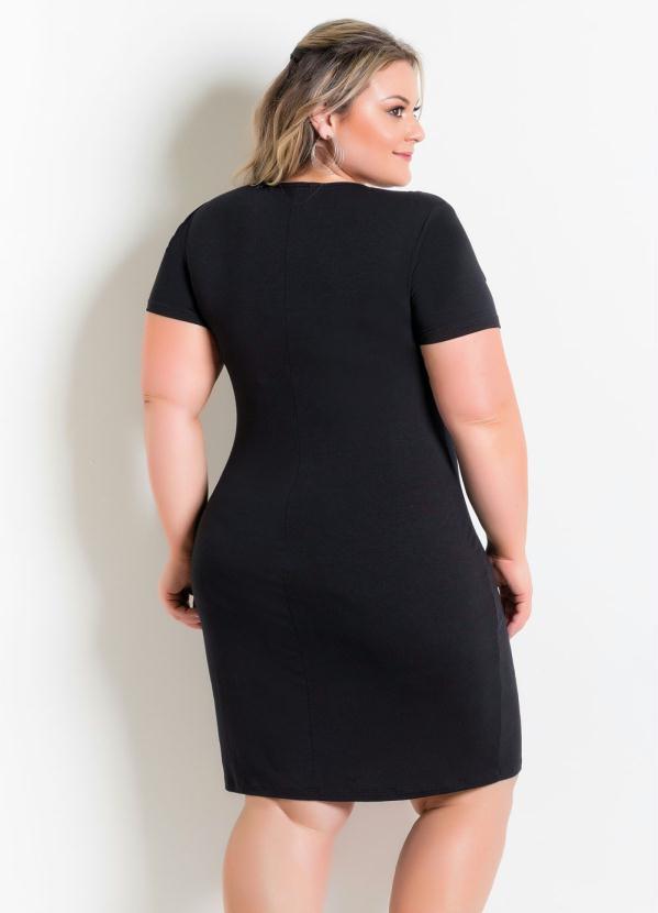Marguerite - Vestido com Estampa Metalizada Plus Size Preto 2
