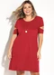Marguerite - Vestido com Mangas Vazadas Plus Size Vermelho - variação: Vermelho