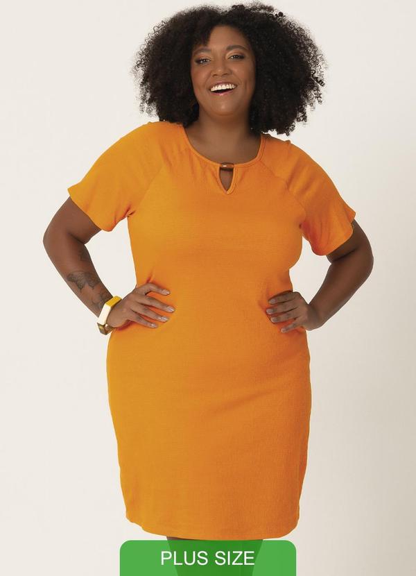 Habana - Vestido com Recorte e Aviamento Amarelo