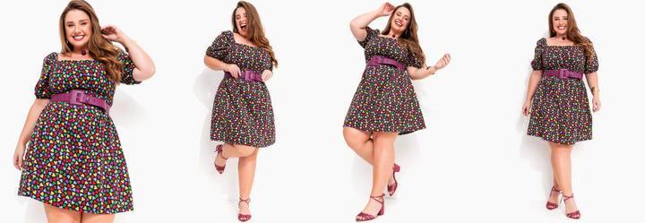 Vestido Corao Colorido em Malha