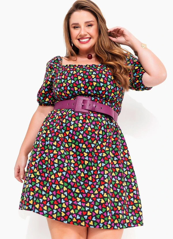 Marguerite - Vestido Coração Colorido em Malha