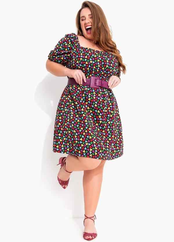 Marguerite - Vestido Coração Colorido em Malha 2