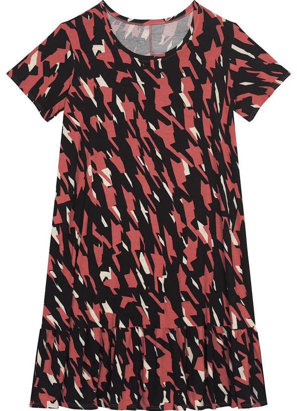 Malwee - Vestido Coral Curto Evasê