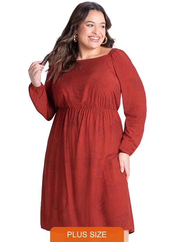 Rezzato - Vestido Curto Amplo Plus Size Feminino Vermelho