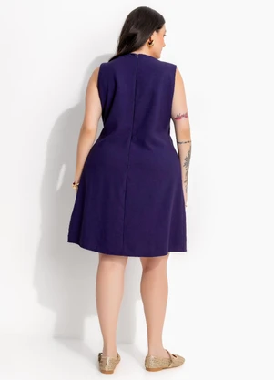 Marguerite - Vestido Curto Azul Marinho em Alfaiataria - MARGUERITE