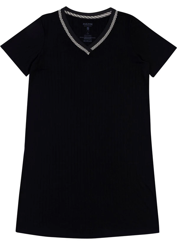 Malwee - Vestido Curto Canelado PlusPreto