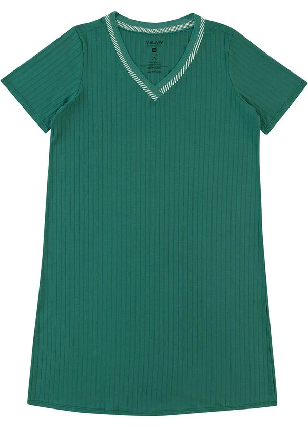 Malwee - Vestido Curto Canelado PlusVerde  2