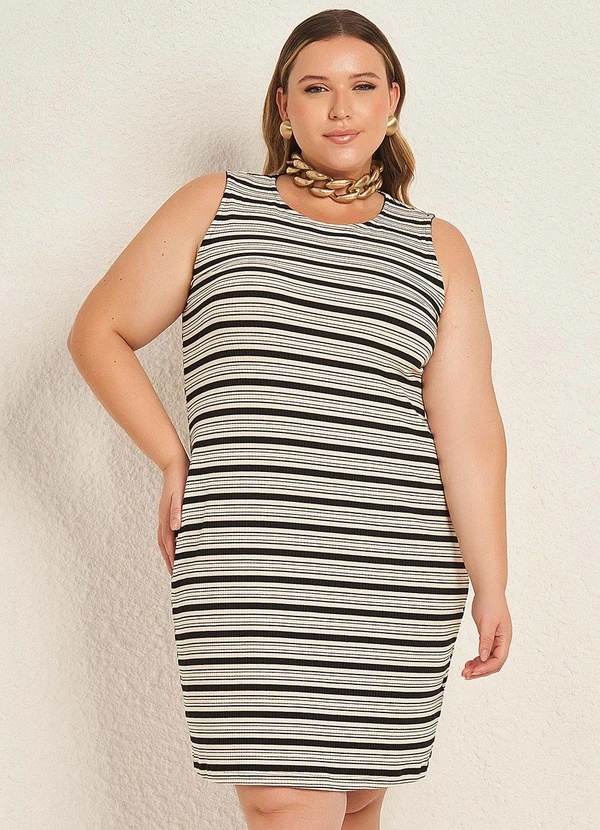 Lisamour - Vestido Curto Canelado Preto