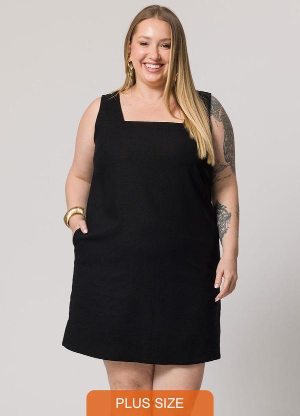 Lisamour - Vestido Curto com Alça Larga Preto