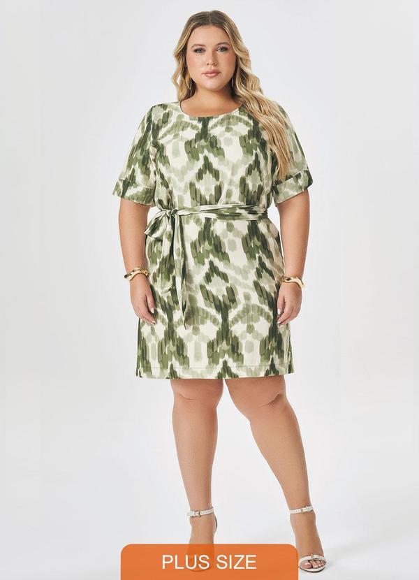 Lisamour - Vestido Curto com Faixa na Cintura Verde