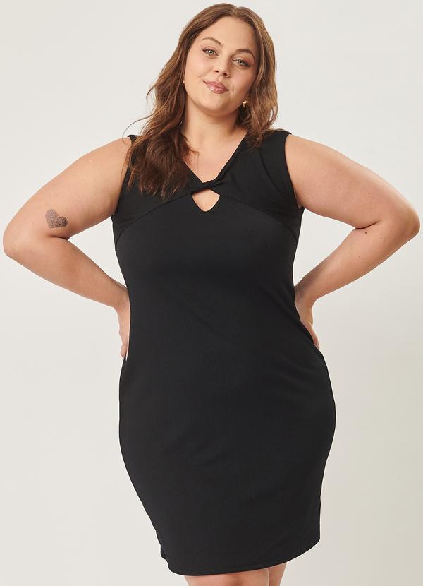 Lisamour - Vestido Curto em Malha Jacquard Preto