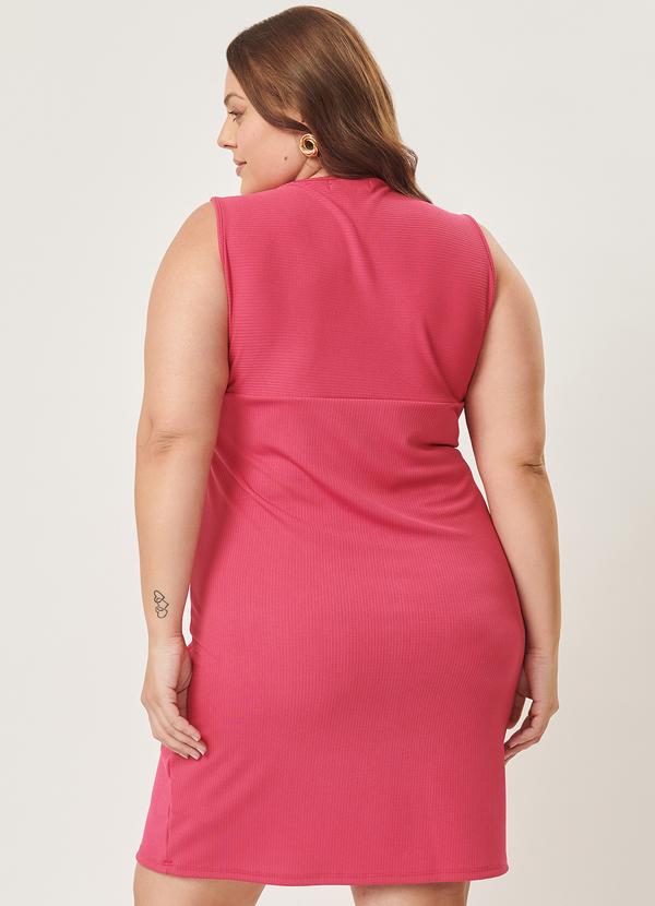 Lisamour - Vestido Curto em Malha Jacquard Rosa 2