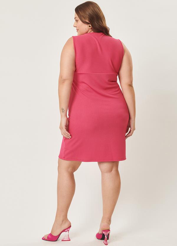 Lisamour - Vestido Curto em Malha Jacquard Rosa 4