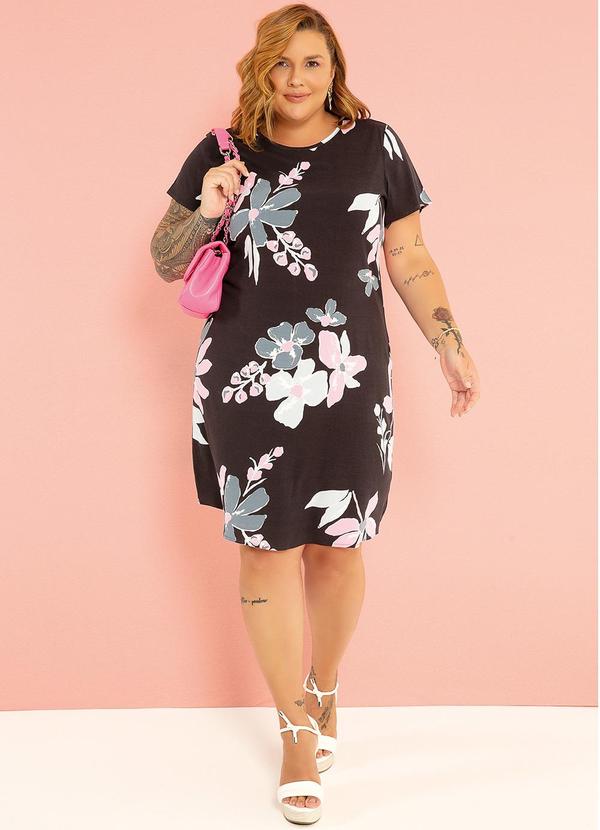 Habana - Vestido Curto Estampa Floral Preto