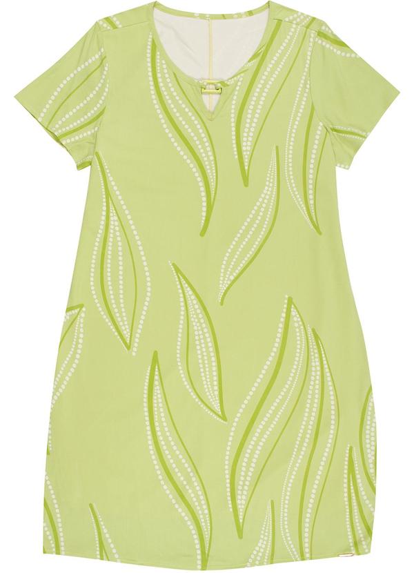 Cativa Plus Size - Vestido Curto Estampado Verde 3