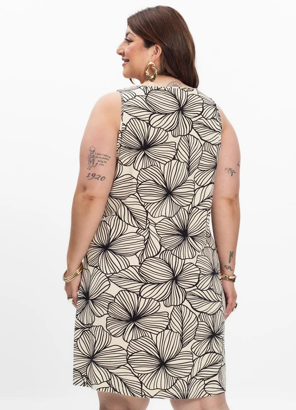 Secret Glam - Vestido Curto Feminino Plus Size Bege 2