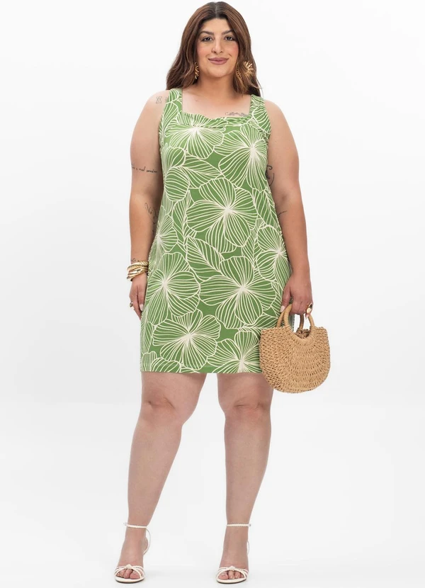 Secret Glam - Vestido Curto Feminino Plus Size Verde