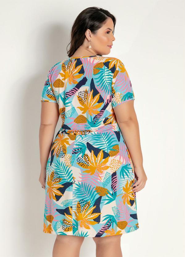 Marguerite - Vestido Curto Folhagem Transpassado Plus Size 4