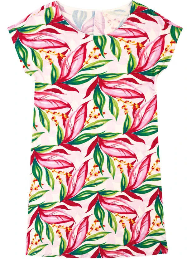 Malwee - Vestido Curto Folhagens em Malha PlusVerde 3