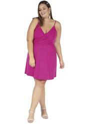 Vestido Curto Pink Transpassado Plus Size