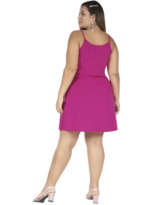 Marguerite - Vestido Curto Pink Transpassado Plus Size - MARGUERITE