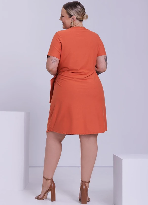 Vestido Transpassado Vestido De Malha Curto Plus Size Lunender