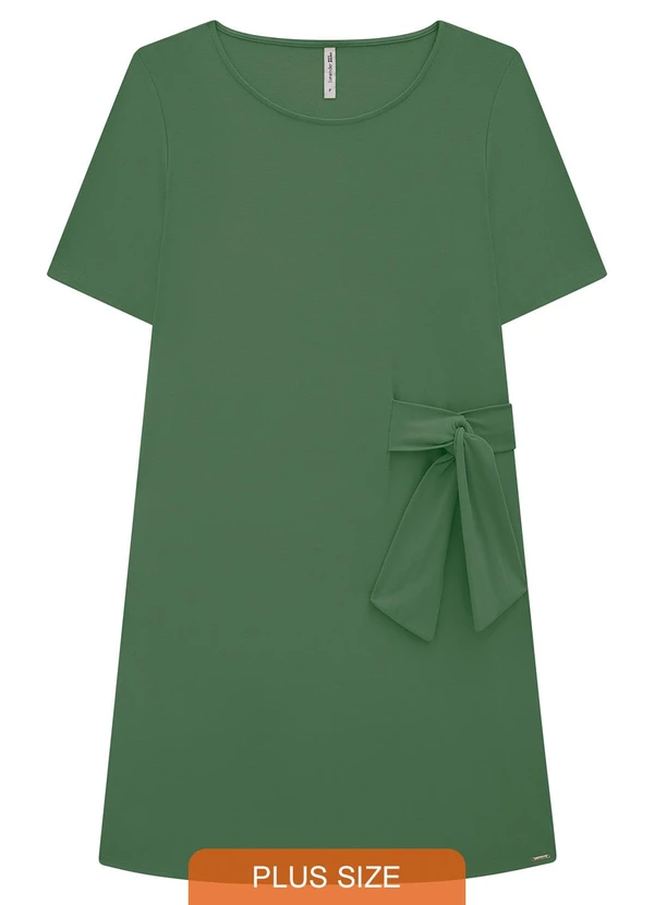 Lunender Mais Mulher - Vestido Curto Plus Size em Malha Crepe Verde